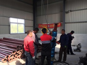 天津津南区供热公司250QJR110KW热水深井下泵现场