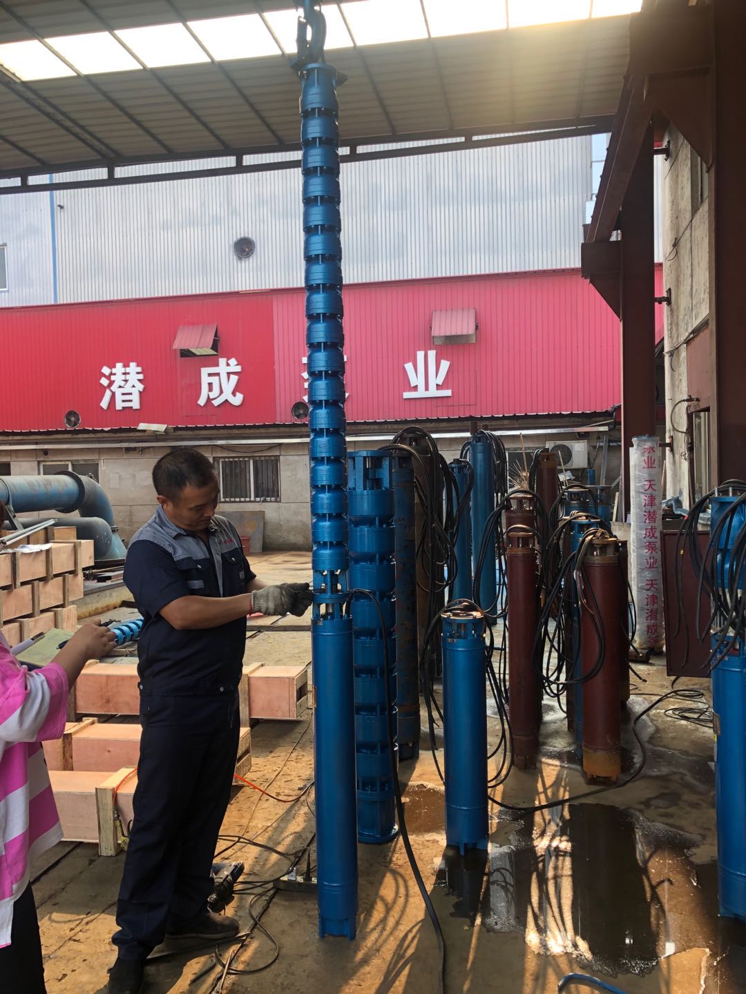 150QJ高扬程深井泵发往河北第1张-潜水电机-潜水电泵-高压潜水电机-天津潜成泵业